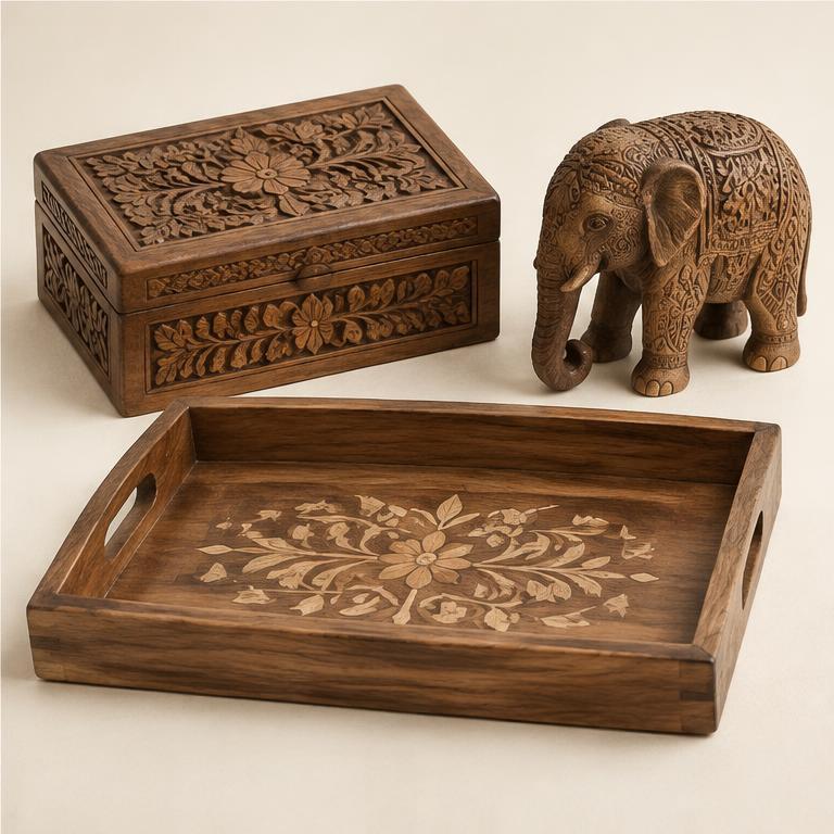 Artisanal Hand-Carved Wooden Handicrafts